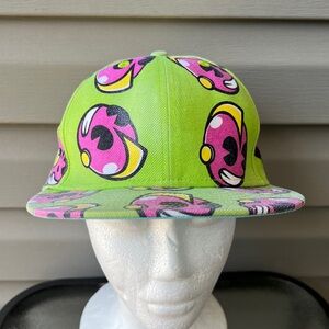 RARE- New Era Kidrobot Fitted Hat Size 7 1/2 Six Panel Green Pink